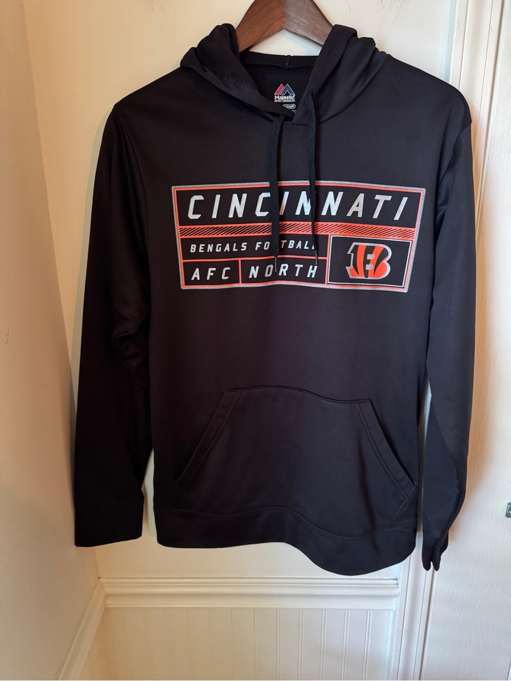 Majestic Cincinnati‎ Bengals Black Pullover Hoodie Size Small